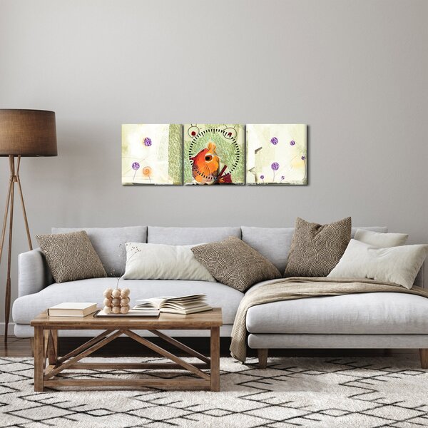 Obraz - Duša vtáčika (s hodinami) (90x30 cm)
