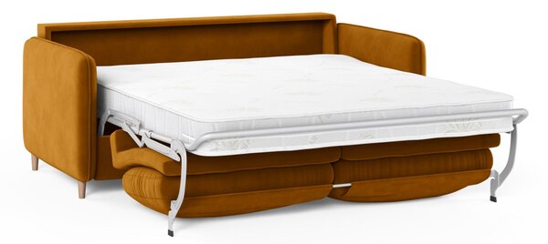MUZZA Rozkladacia Pohovka Mosina 184 cm Zamat Žltá