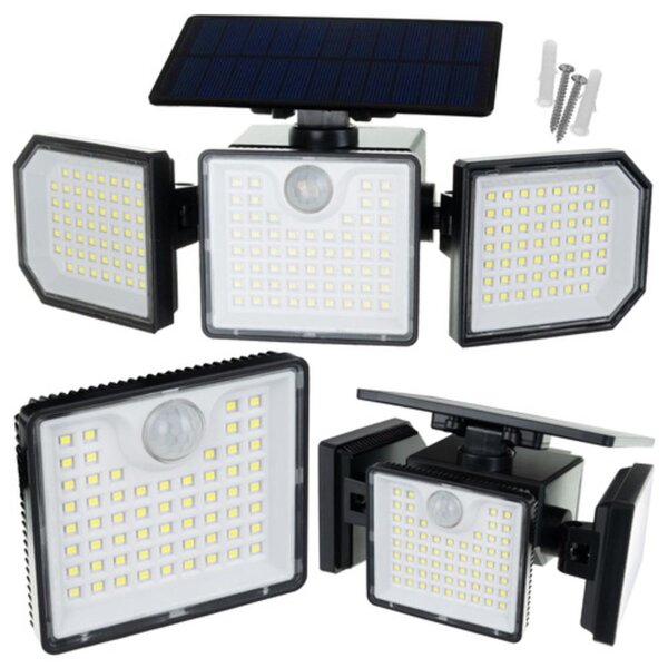 Solárne osvetlenie – 167 LED s PIR senzorom pohybu a súmraku, 500 lm
