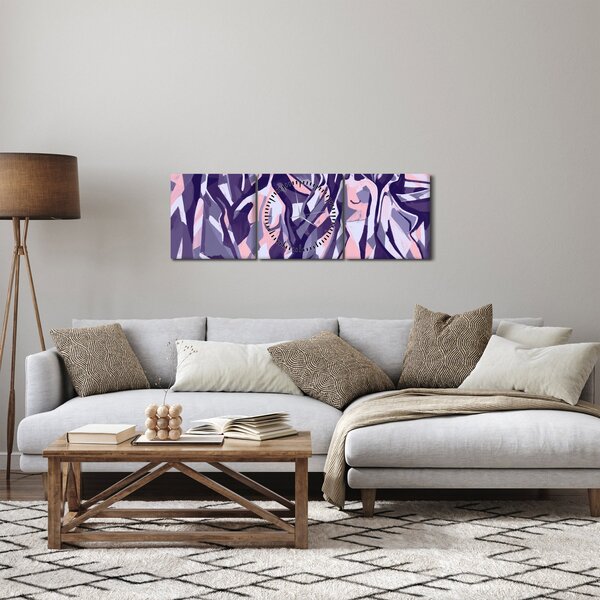 Obraz - Abstraktné ženy (s hodinami) (90x30 cm)