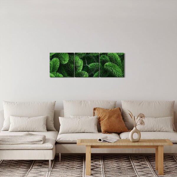 Obraz - Vetvičky ihličnanu (s hodinami) (90x30 cm)