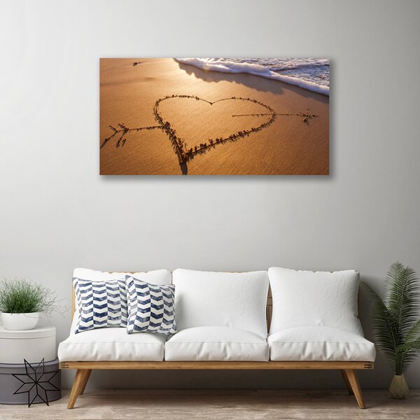 Obraz na plátne Pláž srdce more umenie 125x50 cm