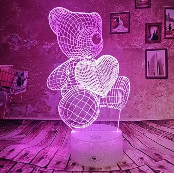 3Dmix 3D-MTV098 - Motív pre 3D LED nočnú lampu - Medvedík so srdcom