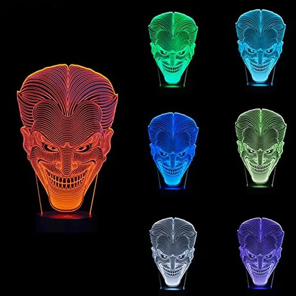 3Dmix 3DL-BTB059 – 3D LED nočná lampa - Joker (Bluetooth reproduktor - farba biela)