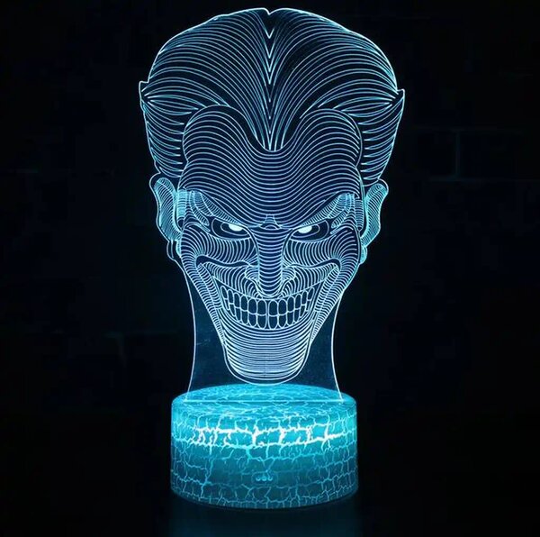 3Dmix 3DL-BTB059 – 3D LED nočná lampa - Joker (Bluetooth reproduktor - farba biela)
