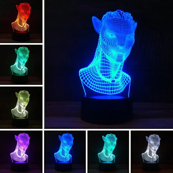 3Dmix 3DL-CLK052 – 3D LED nočná lampa - Avatar (Hodiny s budíkom)