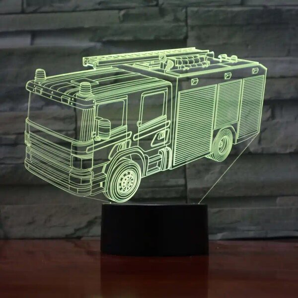 3Dmix 3DL-BSC055 – 3D LED nočná lampa - Hasičské auto