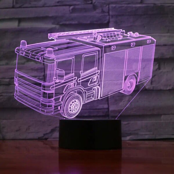 3Dmix 3D-MTV092 - Motív pre 3D LED nočnú lampu - Hasičské auto