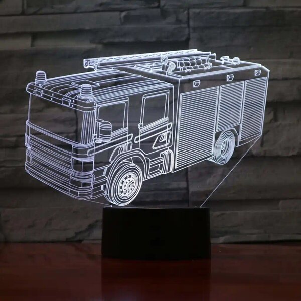 3Dmix 3DL-BSC055 – 3D LED nočná lampa - Hasičské auto