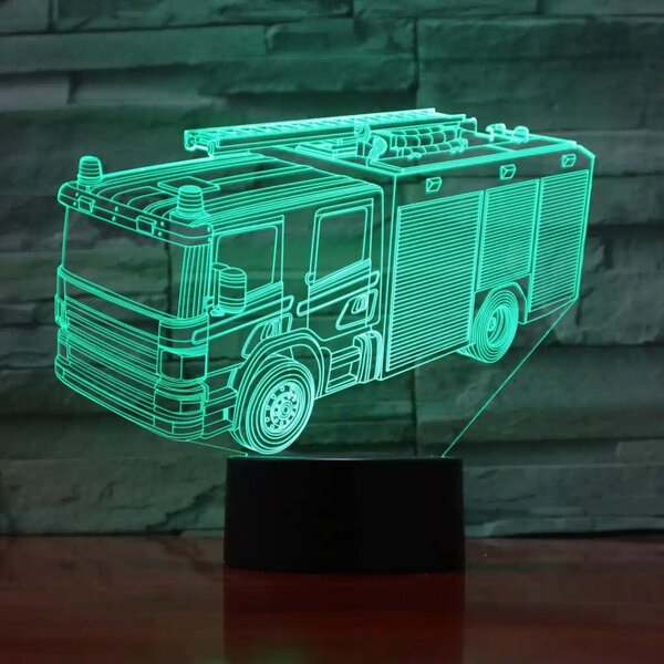 3Dmix 3DL-BSC055 – 3D LED nočná lampa - Hasičské auto
