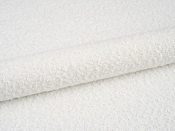 MUZZA Dvojlôžková posteľ Alvo S úložným priestorom 140 x 200 cm Bouclé Biela