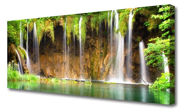Obraz Canvas Vodopád jazero príroda 125x50 cm