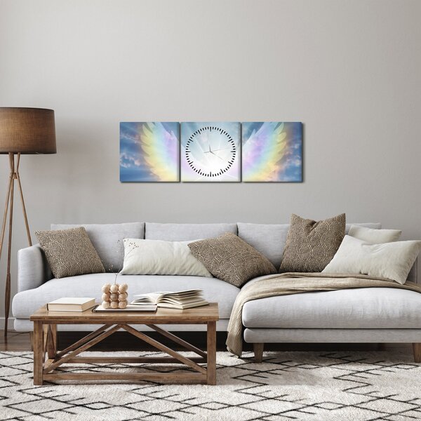 Obraz - Anjelská aura (s hodinami) (90x30 cm)