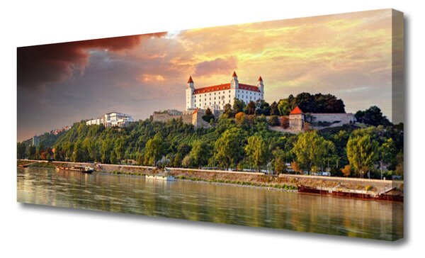 Obraz Canvas Mesto jazero krajina 125x50 cm