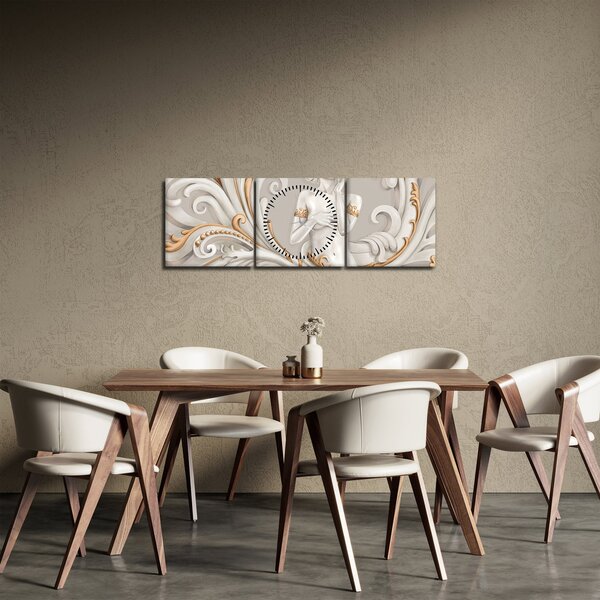 Obraz bohyne v ornamentálnom pozadí (s hodinami) (90x30 cm)