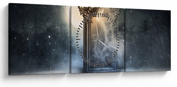 Obraz - Magické zrkadlo (s hodinami) (90x30 cm)