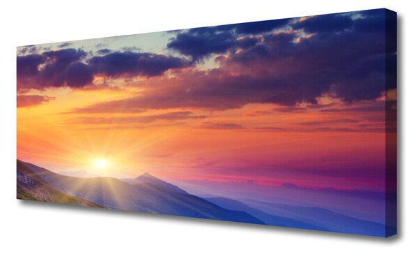 Obraz Canvas Slnko hory príroda 125x50 cm