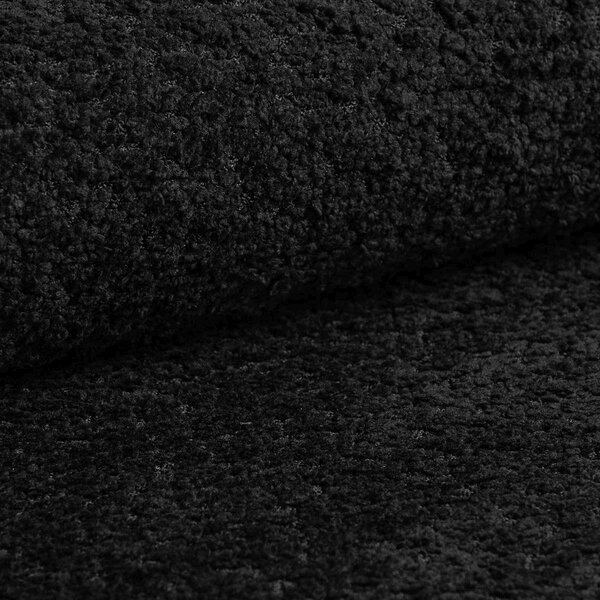 MUZZA Dvojlôžková posteľ Munto S úložným priestorom 140 x 200 cm Bouclé Čierna