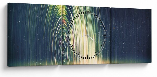 Obraz - Stred vesmíru (s hodinami) (90x30 cm)