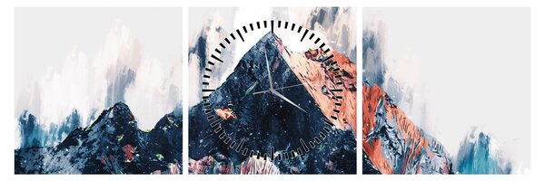 Obraz - Abstraktná hora (s hodinami) (90x30 cm)