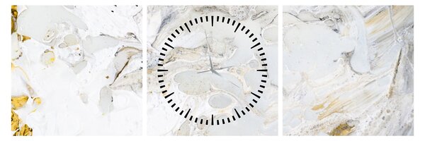 Obraz - Olejový papier s mramorovým designom (s hodinami) (90x30 cm)