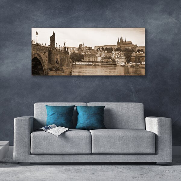 Obraz na plátne Praha most krajina 125x50 cm