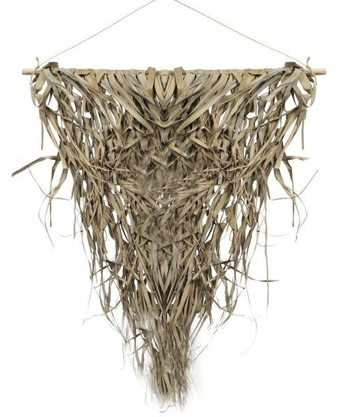 Tapiséria pletený trojuholník palmového lístia na prútiku - 3*65*75cm - Mars & More