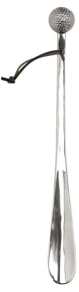 Strieborná kovová obúvacia lyžica s golfovou loptičkou - 5*4*48 cm - Mars & More