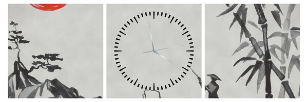 Obraz - Hora Fuji (s hodinami) (90x30 cm)