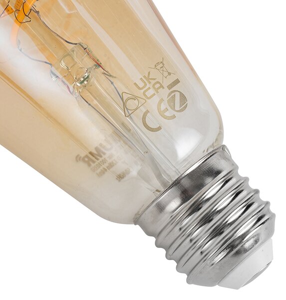 Sada 3 inteligentných stmievateľných LED žiaroviek E27 ST64 4,9 W 320 lm 2500 K vrátane Zigbee Smart Hub