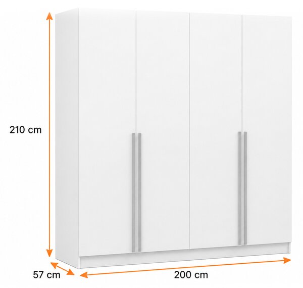 Šatníková skriňa Sevella 200x210x57 - biela/dub