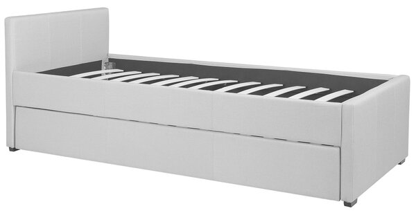 Rozkladacia posteľ svetlosivé látkové čalúnenie 80 x 200 cm posteľ pre hostí prístelka