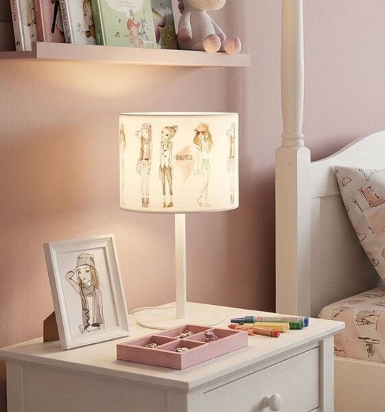 Detská stolná lampa GIRLS VIBES 1xE27/60W/230V, priemer 18 cm, pre dievčatá