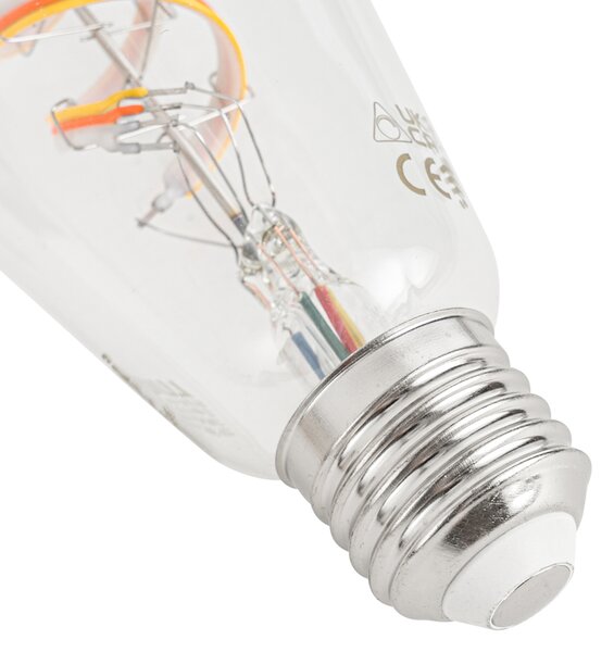 Inteligentné stmievateľné LED žiarovky E27 ST64 číre RGBW 4W 250lm 2700K