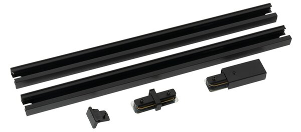 Moderný 1-fázový koľajnicový systém čierny 50 cm Sada 2 - Iconic