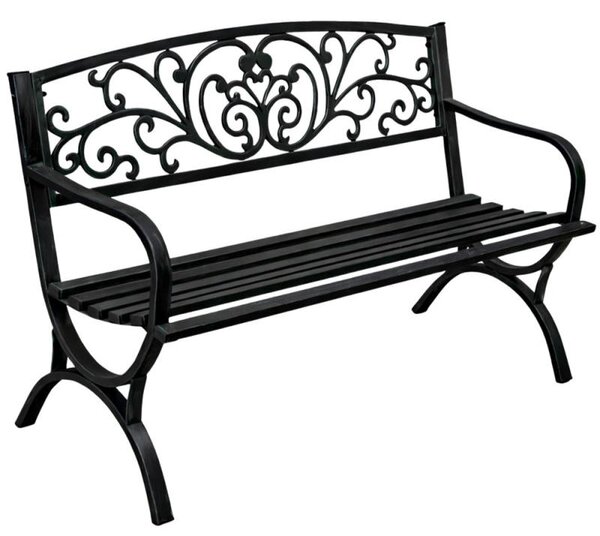 LEAN 29321 Kovová záhradná lavica 127 × 60 × 85 cm, čierna