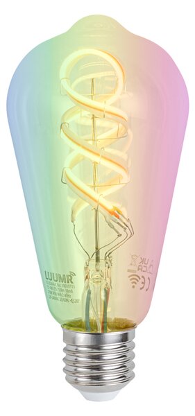 Inteligentné stmievateľné LED žiarovky E27 ST64 číre RGBW 4W 250lm 2700K