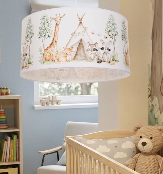 Detský luster KIDS ROOM 1xE27/60W/230V priemer 40 cm zvieratká