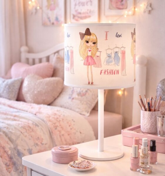 Detská stolová lampa GIRLS VIBES 1xE27/60W/230V pr. 18 cm Milujem módu