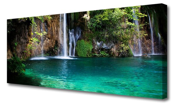 Obraz na plátne Jazero vodopád príroda 125x50 cm