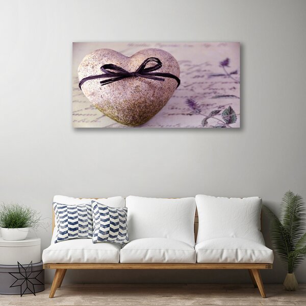 Obraz na plátne Srdce kameň umenie 125x50 cm