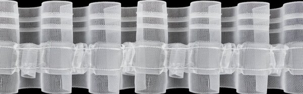 Metráž Riasiaca páska Smart Wave š. 8 cm, riasenie 1:2 - Biela