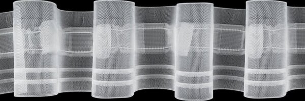Metráž Riasiaca páska Smart Wave š. 8 cm, riasenie 1:1,5 - Biela