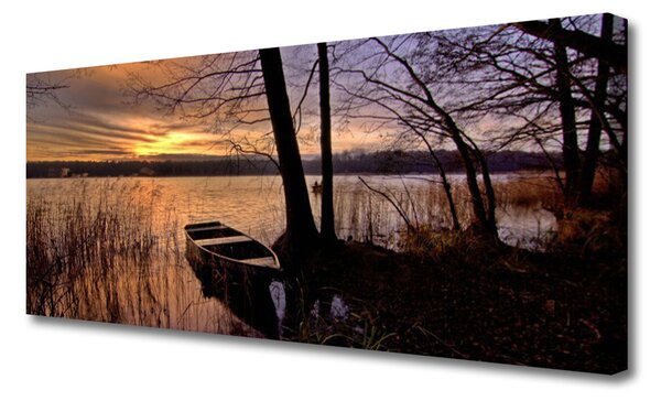 Obraz na plátne More loďka krajina 125x50 cm