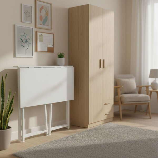 Skladací počítačový stôl 80x45 cm stôl na notebook biely ModernHome
