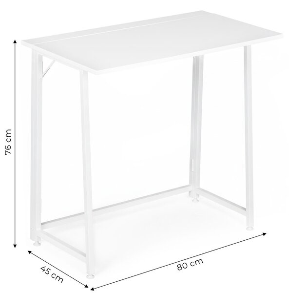 Skladací počítačový stôl 80x45 cm stôl na notebook biely ModernHome