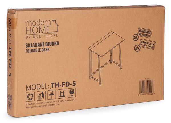 Skladací počítačový stôl 80x45 cm stôl na notebook biely ModernHome
