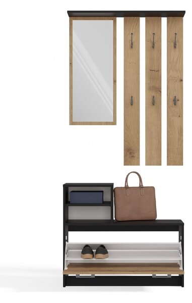 TP Living Predsieňová stena GARDE 85 cm antracit/dub artisan