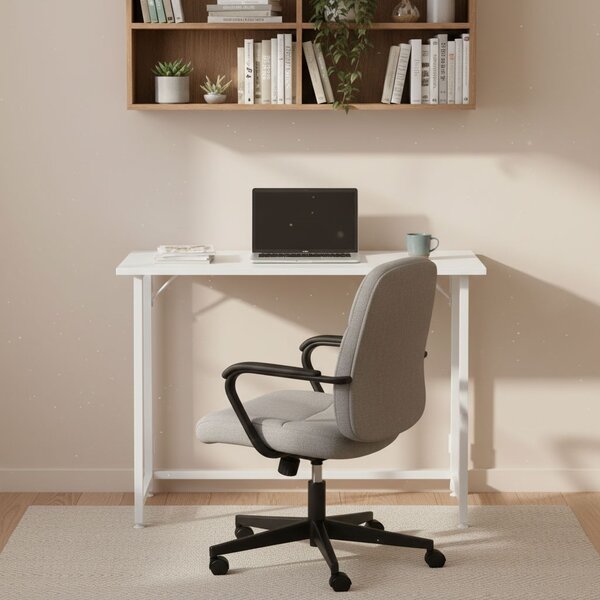 Skladací počítačový stôl 80x45 cm stôl na notebook biely ModernHome