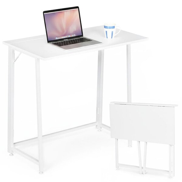 Skladací počítačový stôl 80x45 cm stôl na notebook biely ModernHome